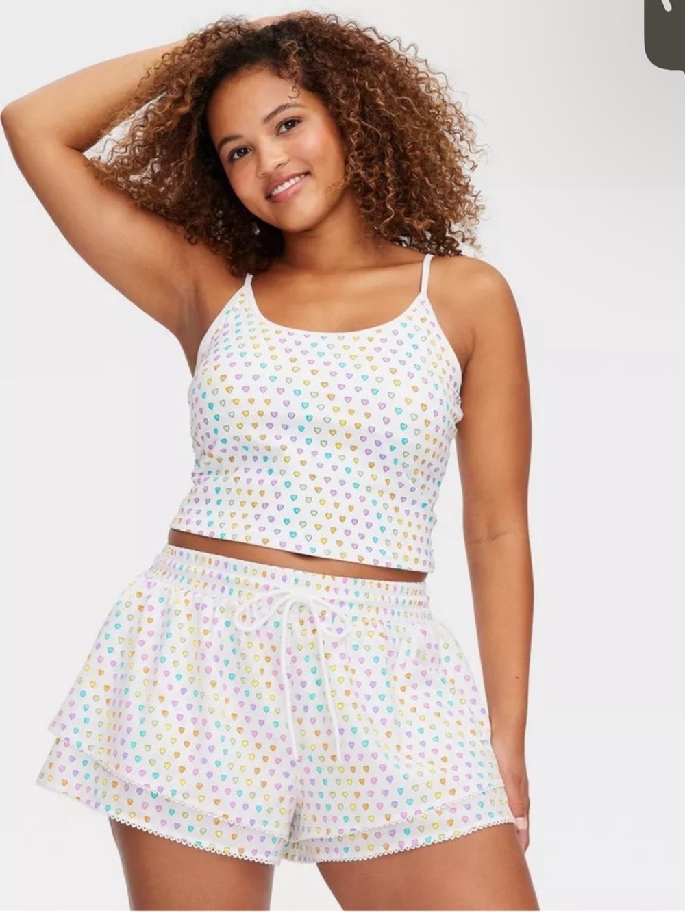 Women's Disco Hearts Wave Drawstrings Shorts & Top - Roller Rabbit L NWOT